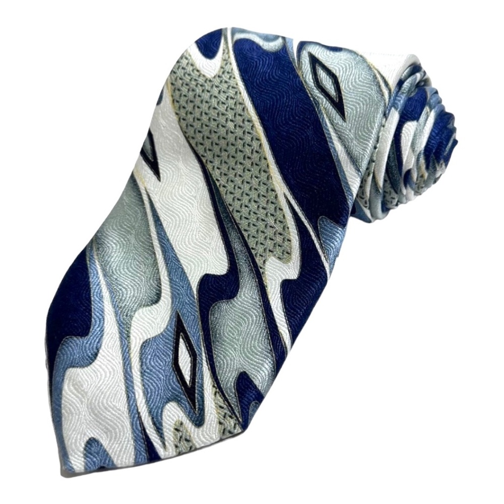 MEN'S NECKTIE - MOSA { TOTAL LENGHT: 56 " } LIGHT GREEN & BLUE SHADE